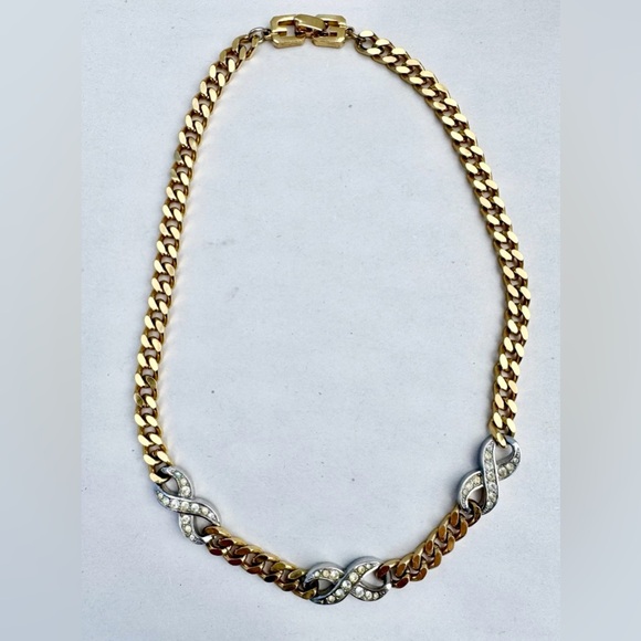 GIVENCHY Vintage Infinity Two-Tone Choker EUC - Picture 1 of 7